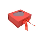 Boites cadeaux carton rouges avec fenêtre cœur et ruban 20x18,2x8cm – Paquet de 5 - Sacs cadeaux Saint-Valentin, Pochettes cadeaux Saint-Valentin