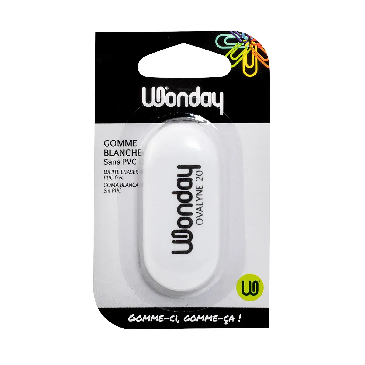 Gomme Blanche Sans PVC Wonday Ovalyne 20 - Craies, Gommes, Correcteurs
