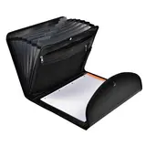 Trieur valisette 6 compartiments Exafolio A4 avec porte-bloc – Trieur conférencier - Noir - Intercalaires classeur, Trieurs documents