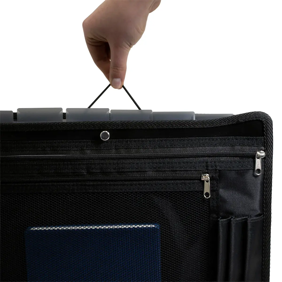 Trieur valisette 6 compartiments Exafolio A4 avec porte-bloc – Trieur conférencier - Noir - Porte-blocs et Porte-documents-4