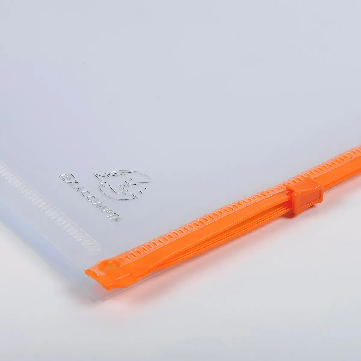 Pochette zip perforée A4 translucide avec zip orange - Pochettes de rangement - Lot de 5 - Protèges-documents, Porte-vues-3