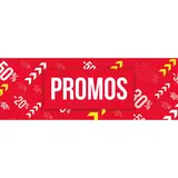 Affiche PROMOS 115 x 40 cm rouge/blanc/jaune papier ½ mat 170 g/m² - Affiches Soldes, Panneaux soldes