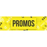 Affiche PROMOS 80 x 25 cm jaune/blanc/noir papier ½ mat 170 g/m² - Affiches Soldes, Panneaux soldes