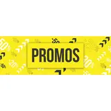 Affiche PROMOS 115 x 40 cm jaune/blanc/noir papier ½  mat 170 g/m² - Affiches Soldes, Panneaux soldes