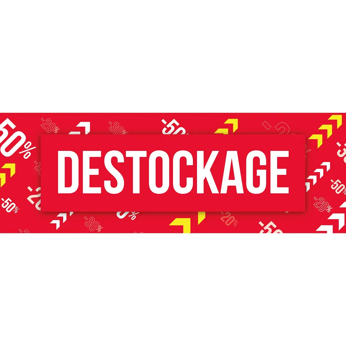 Affiche DESTOCKAGE 115 x 40 cm, papier ½ mat 170g - Banderole Destockage - Affiches Destockage / Liquidation