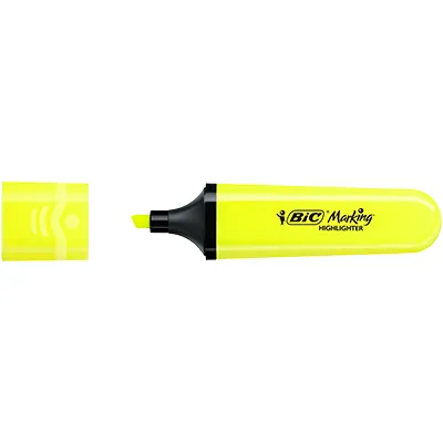 Surligneur plat BIC Marking Flat Jaune Fluo - Boîte de 12 - Surligneurs-2