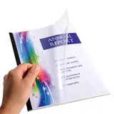 Kit reliure manuelle Serodo pour 5 dossiers 30 feuilles (5 baguettes à relier 3 mm noir, plats de couverture : 5 ivoire et 5 cristal) - Relieuses