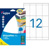 Étiquettes adhésives blanches multi-usages Apli Agipa 56x34mm - Paquet de 192 - Étiquettes adhésives neutres