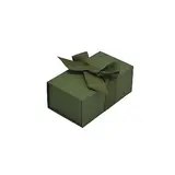 Boîte cadeau tissu avec noeud kaki mat 18 x 10 x 7 cm, paquet de 5 - Boites cadeaux carton pliables