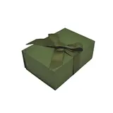 Boîte cadeau tissu avec noeud kaki mat 23 x 16 x 9 cm, paquet de 5 - Boites cadeaux carton pliables