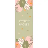 Affiche Pâques verticale motif œufs fleurs pastel 42 x 119 cm - Décor Pâques, Vitrine Pâques