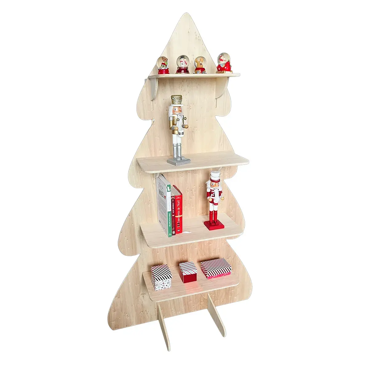 Étagère sapin bois peuplier 80 x 41 x H 140 cm - Présentoir bois - Étagères magasins, Présentoirs bois-3