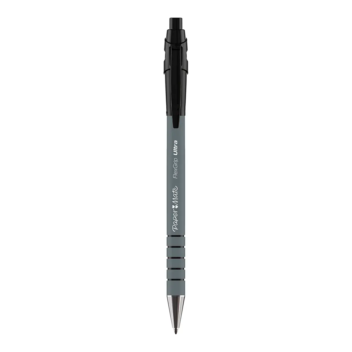 Stylo bille Papermate Flexgrip Ultra noir rétractable pointe moyenne 1 mm - Pack de 12 - Stylos billes-2