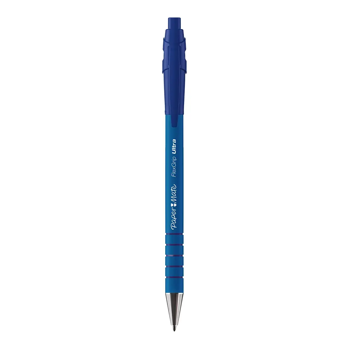 Stylo bille Papermate Flexgrip Ultra Bleu rétractable pointe moyenne 1 mm - Pack de 12 - Stylos billes-2