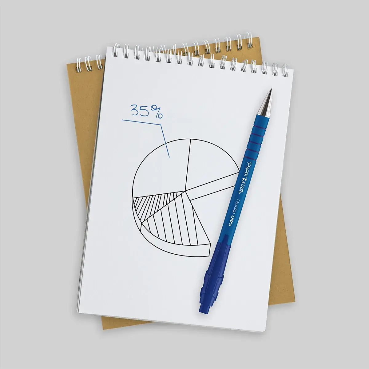 Stylo bille Papermate Flexgrip Ultra Bleu rétractable pointe moyenne 1 mm - Pack de 12 - Stylos billes-5