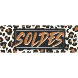 Affiche SOLDES léopard 115 x 40 cm papier ½ mat 170g - pour vitrines et corners de soldes mode - Affiches Soldes