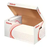 Boîte à archives carton Esselte Boxy L, ouverture par le haut, 38x56x26,5cm, blanc – Lot de 10 - Boîtes archives, Boîtes de transfert