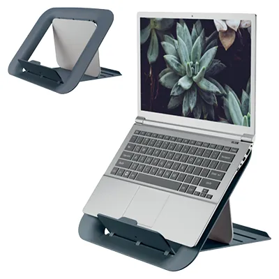 Support pour ordinateur portable Leitz Ergo Cozy gris – réglable 13 à 17 - Ergonomie bureautique 