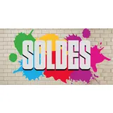 Affiche SOLDES 80x40cm effet graff multicolore – pour vitrines et corners de soldes - Affiches Soldes, Panneaux soldes