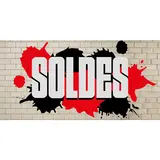 Affiche SOLDES Street Art rouge/noir 80 x 40 cm – papier couché ½ mat 170 g/m² - Affiches Soldes, Panneaux soldes