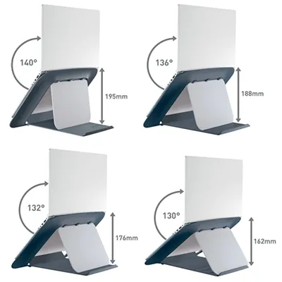 Support pour ordinateur portable Leitz Ergo Cozy gris – réglable 13 à 17 - Luminaires bureau, Ergonomie bureautique -3