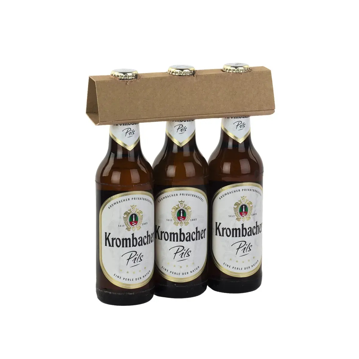 Porte-bouteille 3 bières kraft brun 19x4,5x4cm – Paquet de 100 - Mètres de bières, Emballages pour bouteilles de bières