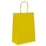 Sacs kraft jaunes poignées torsadées 35+14x42,5 cm 117g/m² – Paquet de 50 - Sacs kraft couleur poignées torsadées