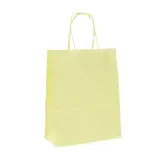 Sacs kraft jaune pastel poignées torsadées 26+12x33 cm 117g/m² – Paquet de 100 - Sacs, Corbeilles et Paniers à garnir Pâques