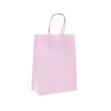 Sacs kraft rose pastel poignées torsadées 26+12x33 cm 117g/m² – Paquet de 100 - Sacs, Corbeilles et Paniers à garnir Pâques