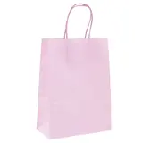 Sacs kraft rose pastel poignées torsadées 35+14x42,5 cm 117g/m² – Paquet de 50 - Sacs cadeaux fête des mères, Pochettes cadeaux fête des mères