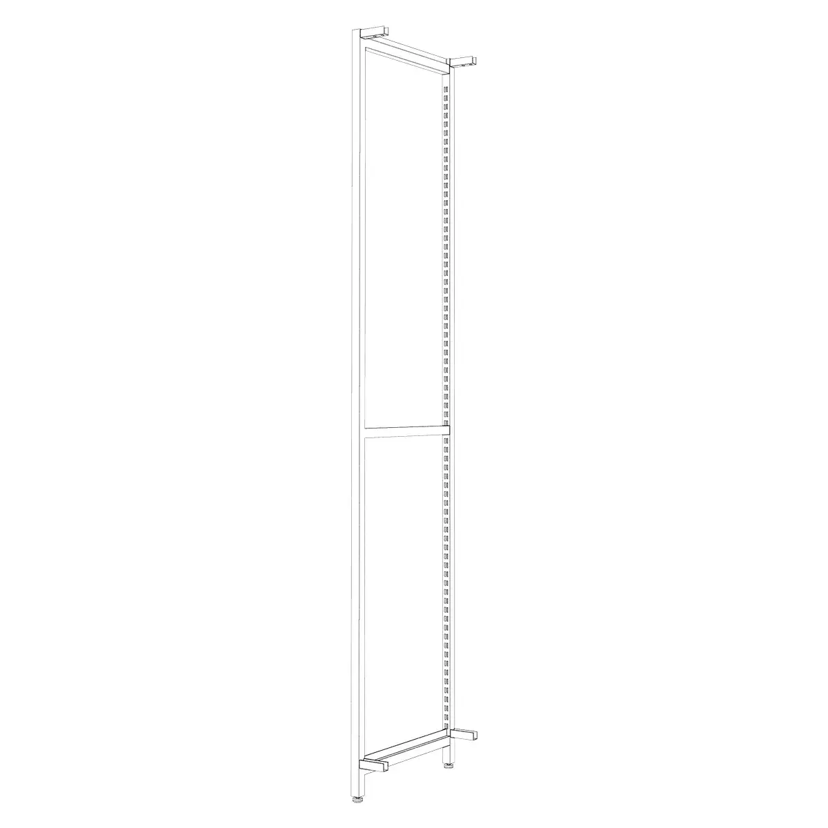 Cadres latéraux Square H.200 cm x P.46,4 cm noir sablé – Lot de 2 - Ligne Square 25 noir-2