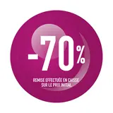 Sticker Soldes “-70%” Rose – Pastille adhésive ø10mm - Lot de 500 - Étiquettes adhésives Soldes