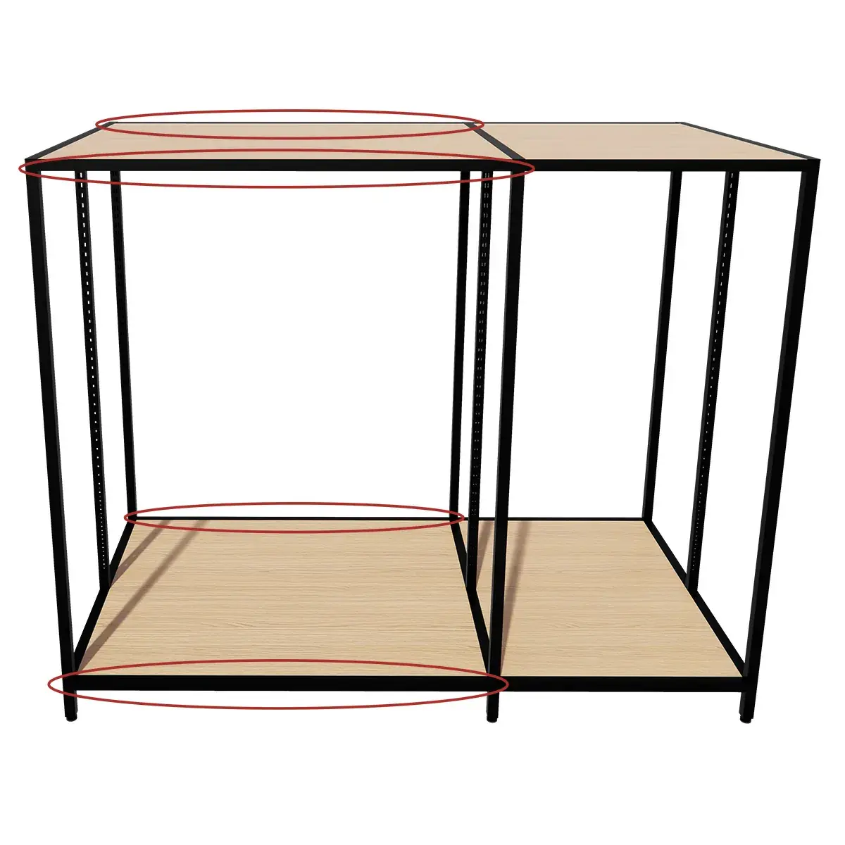 Entretoise pour Module Central Square Noir Sablé L.97,8 cm - Lot de 4 - Ligne Square 25 noir-3