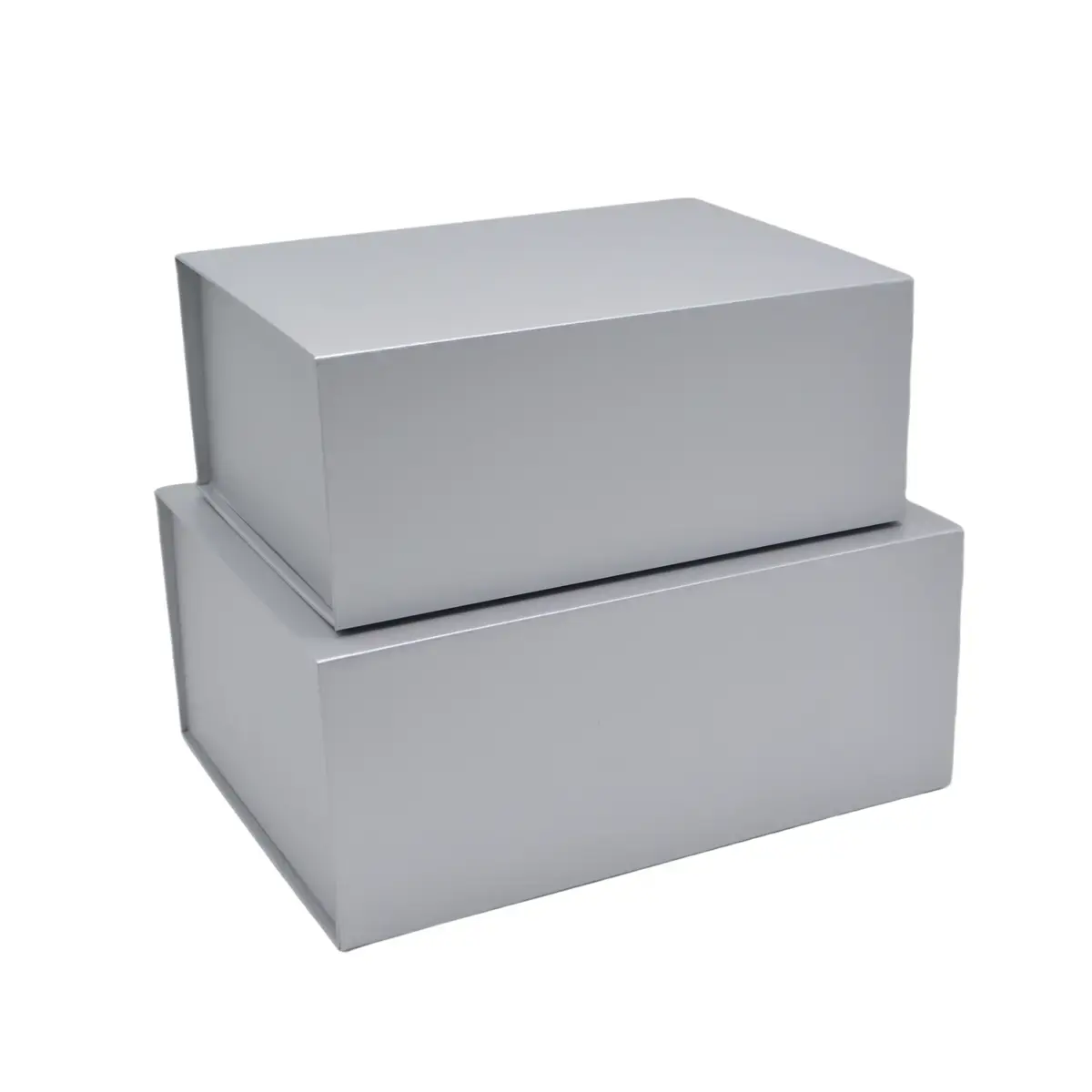 Boîte cadeau pliable argent 33x25,5x14cm – Paquet de 5 - Boites cadeaux carton pliables-3