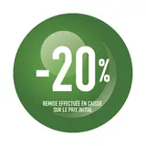 Sticker Soldes “-20%” Vert – Pastille adhésive ø25mm - Lot de 500 - Étiquettes adhésives Soldes, Étiquettes promotionnelles
