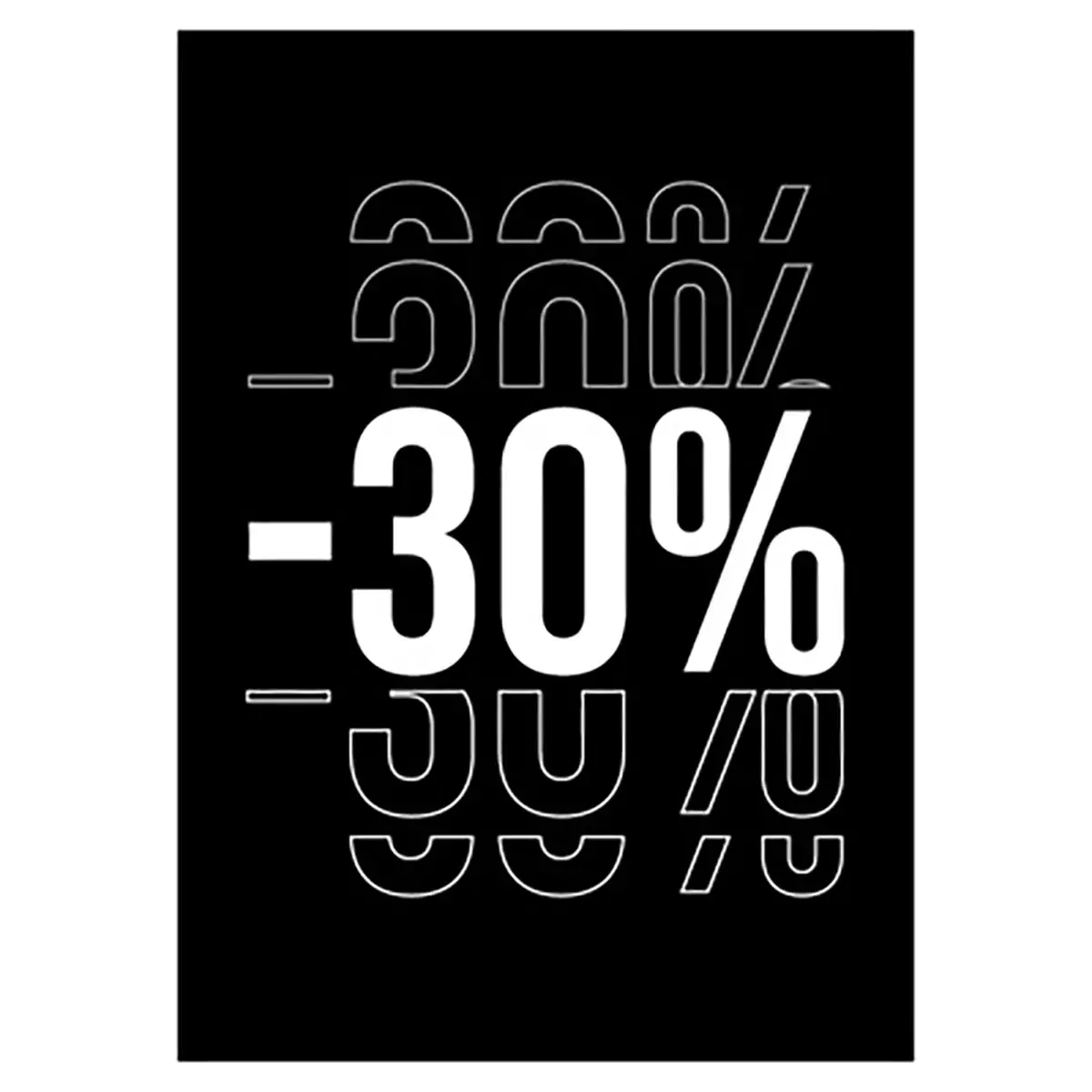 Etiquette -30% à trou 50 x 70 mm - Etiquettes Soldes - Paquet de 250 - Etiquettes soldes