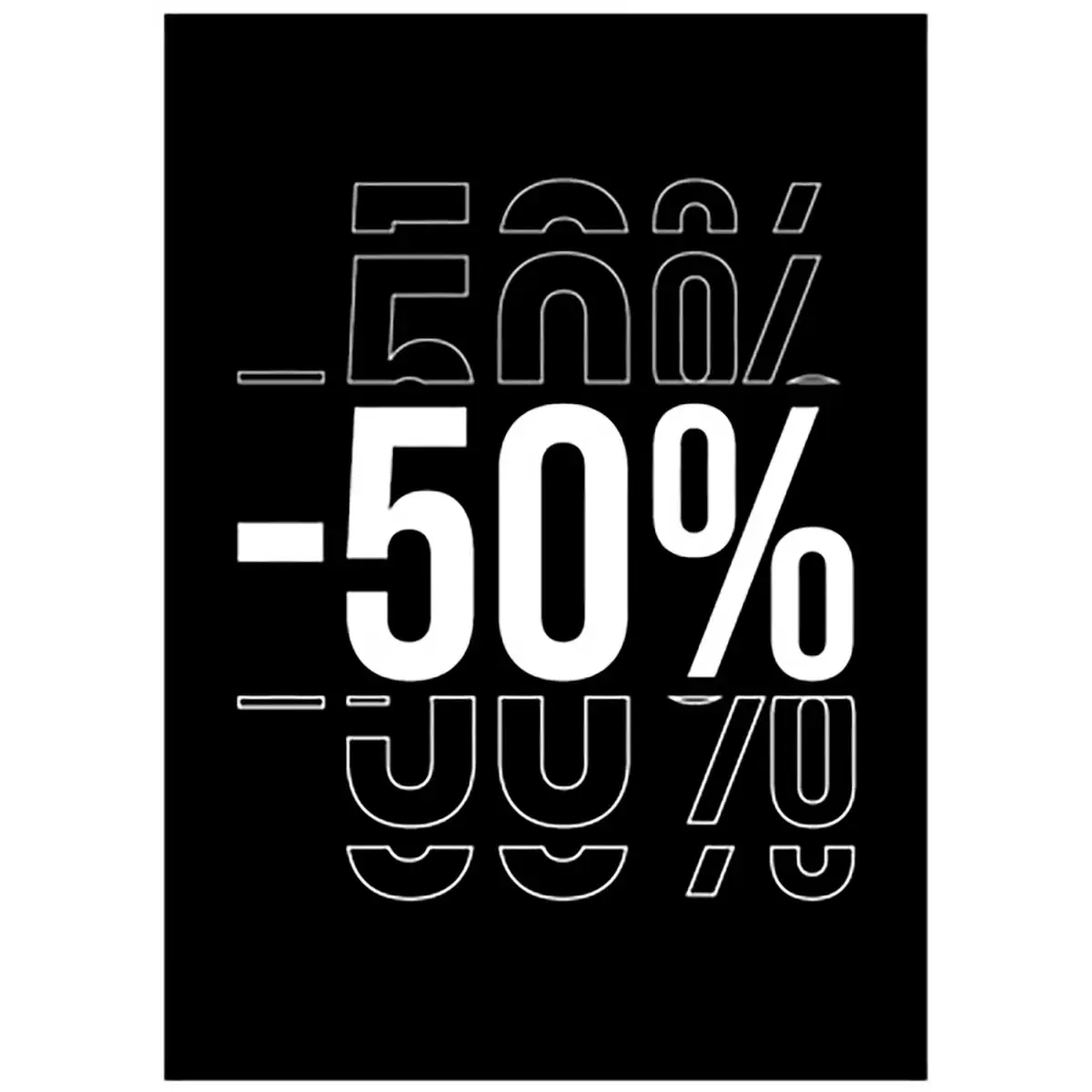 Etiquette -50% à trou 50 x 70 mm - Etiquettes Soldes - Paquet de 250 - Etiquettes soldes