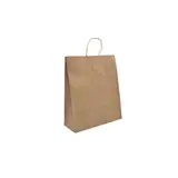 Sacs kraft brun poignées torsadées 24x10x31 cm - Paquet de 100 - Sacs kraft brun poignées torsadées