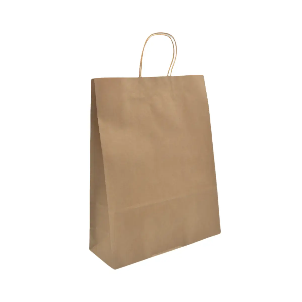 Sacs kraft brun poignées torsadées 35x14x45 cm - Paquet de 100 - Sacs kraft brun poignées torsadées