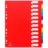 Intercalaires A4 maxi 12 positions Onglets inscriptibles Polypropylène Opaque Semi-Rigide - Exacompta