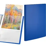 Porte-vues A4 80 vues – Protège-documents 40 pochettes souple - Bleu