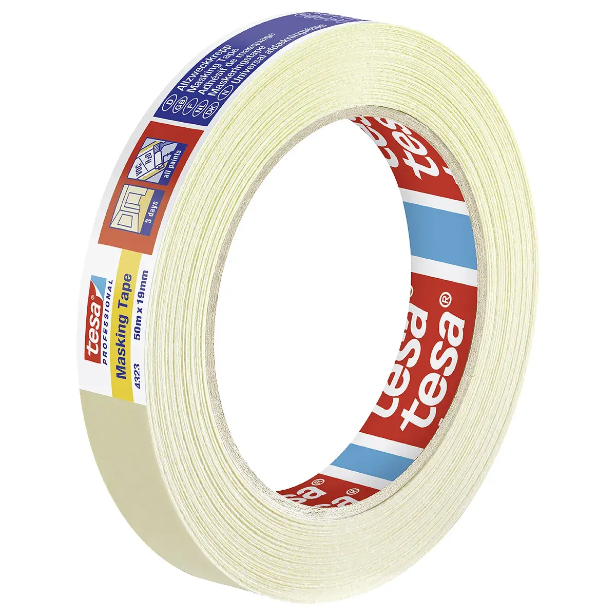 Ruban de masquage 19 mm x 50 m krepp crème Tesa spécial bricolage - Adhésif de masquage - Scotch peinture - Rubans adhésifs et dévidoirs-2