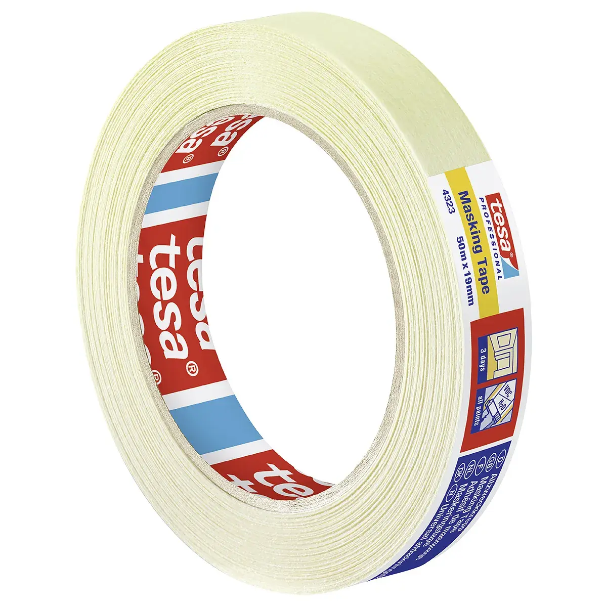 Ruban de masquage 19 mm x 50 m krepp crème Tesa spécial bricolage - Adhésif de masquage - Scotch peinture - Rubans adhésifs et dévidoirs-3