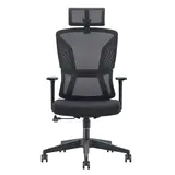 Fauteuil de bureau ergonomique haut dossier avec appui‑tête 520 Noir - Dossier résille, soutien lombaire, charge 110 kg - Sièges de bureaux, Fauteuils de bureaux
