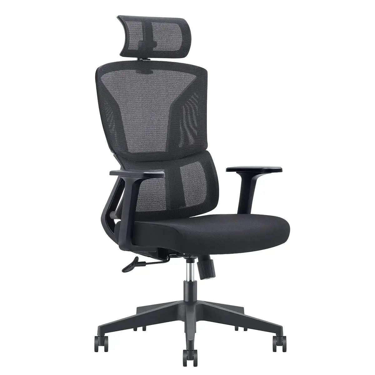 Fauteuil de bureau ergonomique haut dossier avec appui‑tête 520 Noir - Dossier résille, soutien lombaire, charge 110 kg - Sièges de bureaux, Fauteuils de bureaux-2