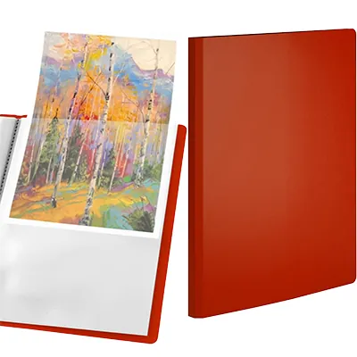 Protège-documents 50 pochettes souple - Porte-vues A4 100 vues - Rouge - Protèges-documents, Porte-vues