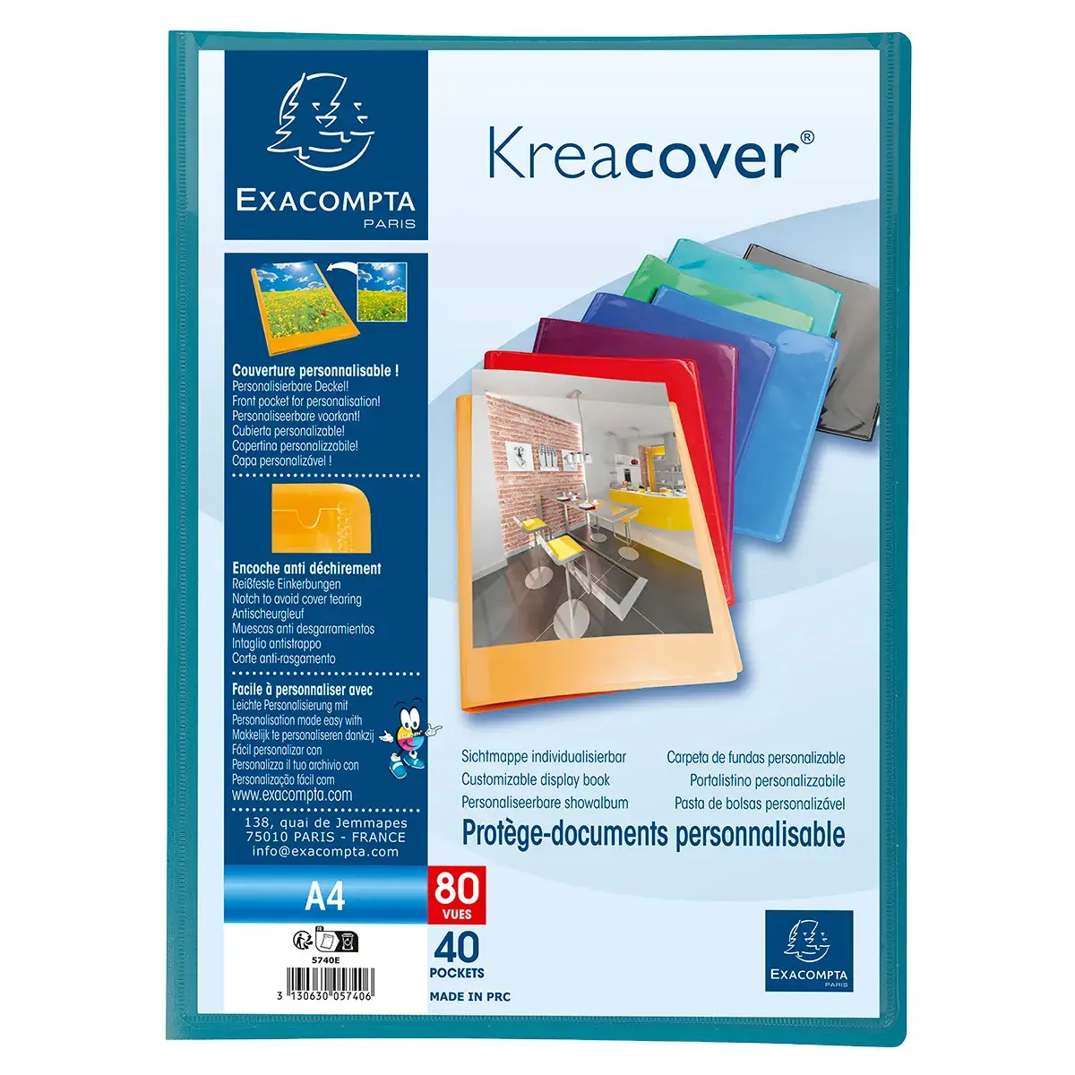 Protège-documents personnalisable 80 vues A4 - Protèges-documents, Porte-vues