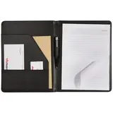 Conférencier A4 Sign Simili Cuir Noir avec Bloc-Notes - Porte-blocs, Sacoches, Trolleys