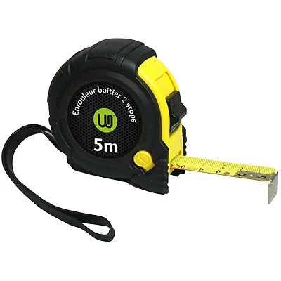 Mètre ruban 5 mètres bi-matière Wonday noir/jaune - Règles et traces lettres