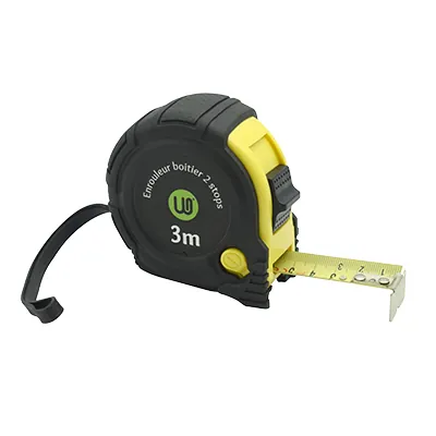 Mètre ruban 3 mètres bi-matière Wonday noir/jaune - Règles et traces lettres
